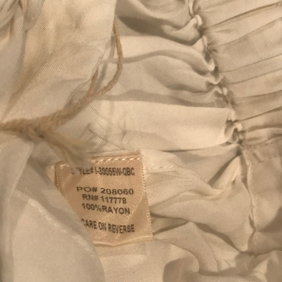 Embroidered Wrap Around Pants White Wide Leg S - Picture 6 of 10